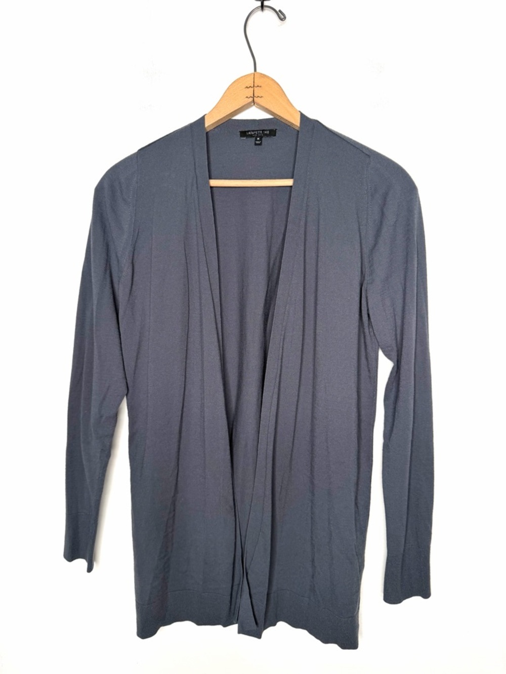 Lafayette 148 Gray Open Cardigan Sweater Size Medium